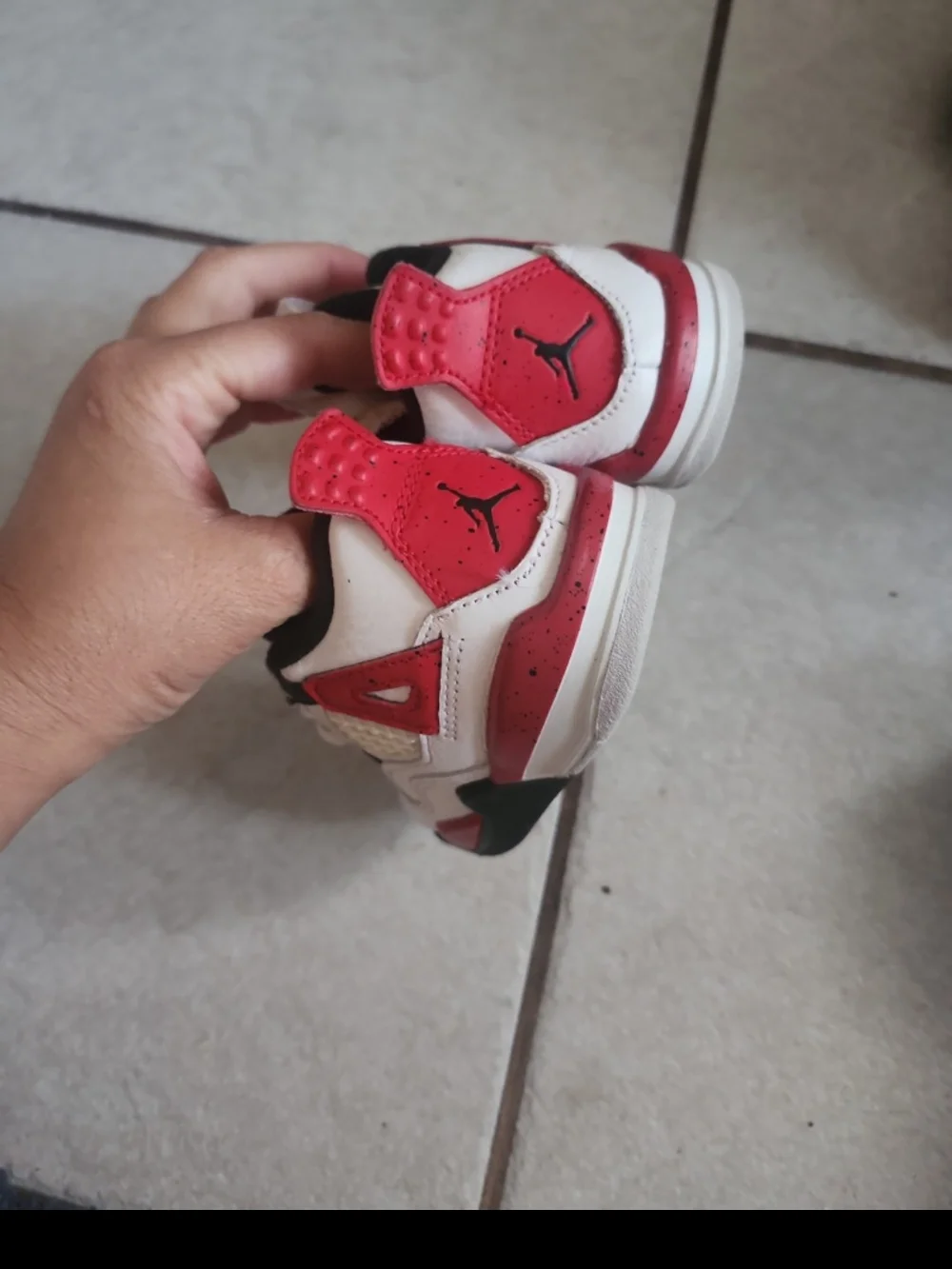 Jordan Kids White, Black & Red Retro Sneakers